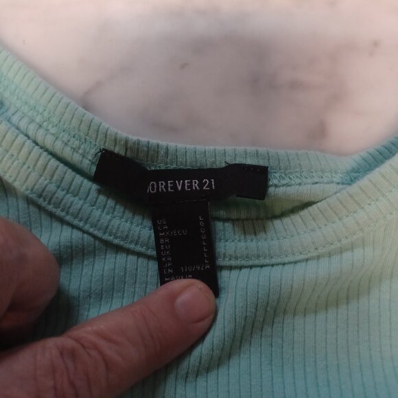 Forever 21 Junior Women's Mid-Drift Tank SZ Large Light Green - Picture 2 of 4